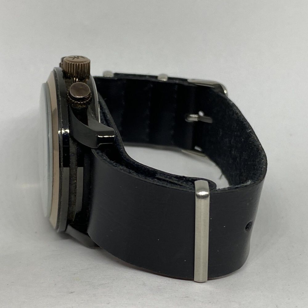 Michael Kors MK8266 Men's Black Leather Analog Dial Quartz Genuine Watch EY690 - Picture 9 of 12